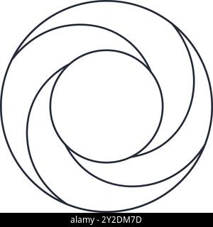 Optical illusion, unreal geometric element. Impossible abstract linear shape, visual delusion geometric figure flat vector illustration icon. Unreal l Stock Vector