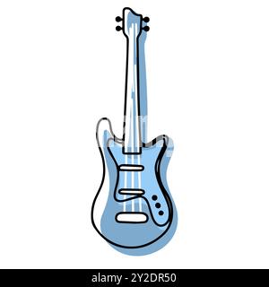 Guitar, electric guitar, acoustic guitar Vector Line Art Music Instrument in Flat Style Stock Vector