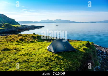 A wild camp on the island of Kerrera near Oban on Scotland's west coast Stock Photo