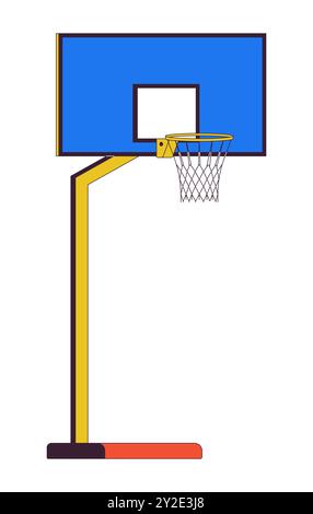 Basketball shield on pole 2D linear cartoon object Stock Vector