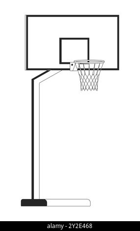 Basketball shield on pole black and white 2D line cartoon object Stock Vector