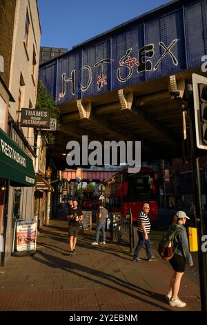Pedestrians in the evening golden light on Waterloo Road, London, UK.  25 Jun 2024 Stock Photo