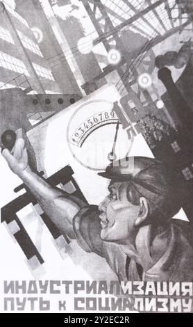 Soviet propaganda poster 'Industrialization is the way to socialism' from 1927 Stock Photo