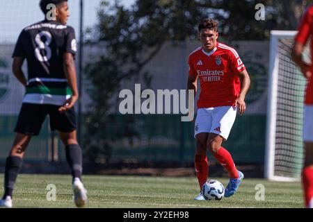 Goncalo Oliveira seen during Liga Revelacao game between teams of Sporting CP and SL Benfica at Estadio Aurelio Pereira Stock Photo