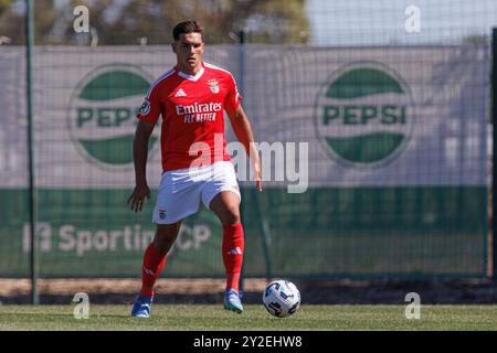 Goncalo Oliveira seen during Liga Revelacao game between teams of Sporting CP and SL Benfica at Estadio Aurelio Pereira Stock Photo