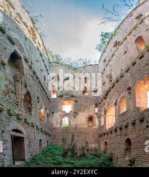 Ottrott Castles, France - 09 07 2024: View of the inside the Roman palace of the Rathsamhausen Castle Stock Photo