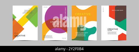 Creative covers, layouts or posters concept in modern minimal style for corporate identity, branding, social media advertising, promo. Modern cover de Stock Vector