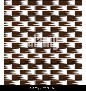 Vintage Retro Brick Stone Wall Seamless Pattern Motif Background Vector Stock Vector
