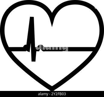 Heart with beat, heart Beat symbol, Heartbeat Icon, heart rate icon, Heart pulse Cardiology sign, pulse beat measure, Cardiac disease Stock Vector