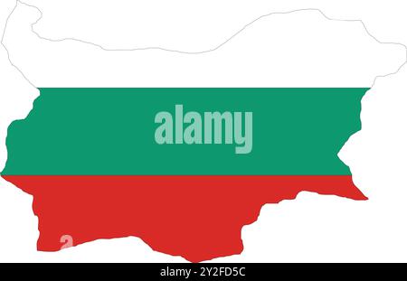 Bulgaria Flag in Map, Bulgaria Map with Flag, Map of Bulgaria, Map with Flag, Nation Flag Bulgaria Stock Vector
