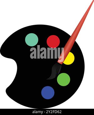 Color Palette, paint Palette, color paint brush, color with art Brush, colorful palette, drawing art Stock Vector