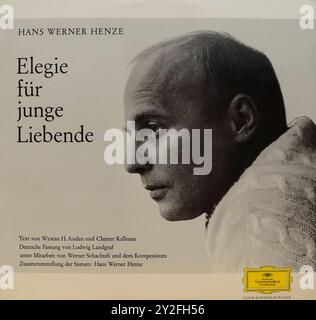 Vintage vinyl record cover. Hans Werner Henze-Elegy for young lovers, 1964 Stock Photo