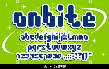 Modern bold pixel bit alphabet display font vector. Games typeface ...