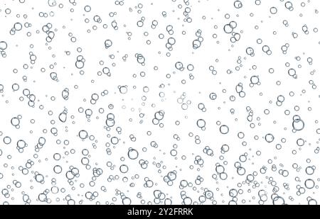 Fizz water background, soda drink bubbles. Underwater effervescent fizzing of soda, champagne or carbonated drink. Vector refreshing water bubble background. Fresh and fizzy hydration beverage texture Stock Vector