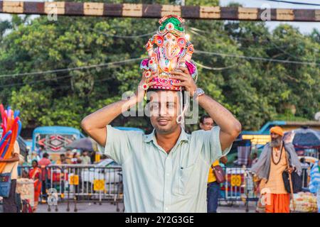 Ganapati Immersion at kolkata babughat west bengal india Stock Photo