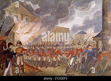 BURNING OF WASHINGTON D.C. 24 August 1814   from an 1816 book  The History of England from the earliest  Periods Stock Photo