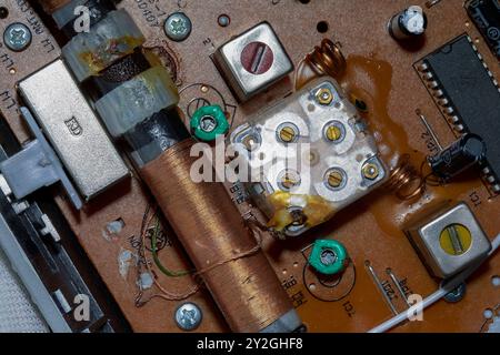 Circuit board of radio close up Stock Photo