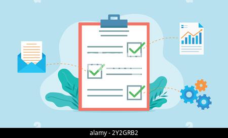 The hand holds the phone. The phone is connected to the cloud and sends data files to other users. The characters are connected via an application. Fl Stock Vector