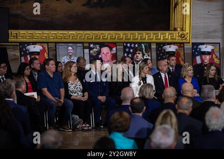 Washington, United States. 10th Sep, 2024. The families of thirteen US military service members who were killed in Kabul, Afghanistan, on August 26, 2021, are seen during a Congressional Gold Medal ceremony at the US Capitol in Washington, DC on September 10, 2024. Photo by Anna Rose Layden/UPI Credit: UPI/Alamy Live News Stock Photo