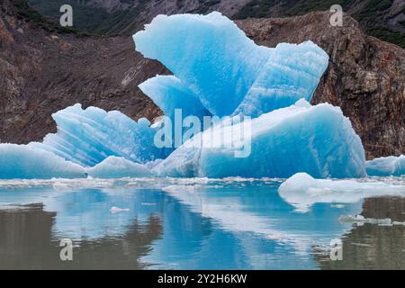 Glacial iceberg detail from ice calved off the South Sawyer Glacier in Tracy Arm, Southeast Alaska, USA. Stock Photo