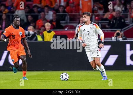 Amsterdam, Netherlands. 10th Sep, 2024. AMSTERDAM, NETHERLANDS - SEPTEMBER 10: Kai Havertz of Germany runs with the ball during the UEFA Nations League 2024/2025 League A Group 3 match between Netherlands and Germany at Johan Cruijff ArenA on September 10, 2024 in Amsterdam, Netherlands. (Photo by Andre Weening/Orange Pictures) Credit: Orange Pics BV/Alamy Live News Stock Photo