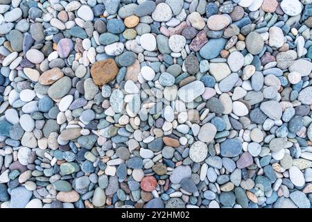 Web banner abstract smooth round pebbles sea texture background Stock Photo