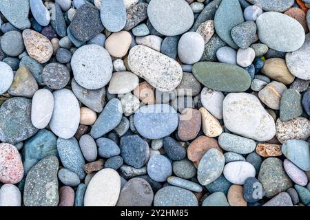 Web banner abstract smooth round pebbles sea texture background Stock Photo