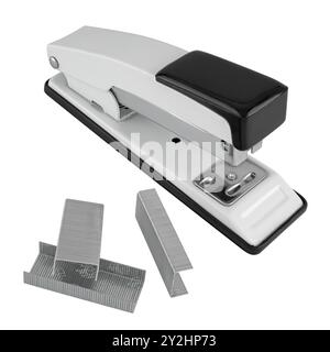 Stationery stapler, on white background in insulation. Stock Photo