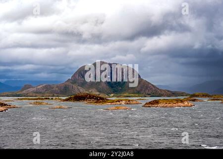 Torghatten mountain on Torget island, Nordland, Norway Stock Photo