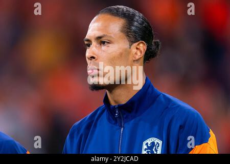 Amsterdam, Netherlands. 10th Sep, 2024. AMSTERDAM, NETHERLANDS - SEPTEMBER 10: Virgil van Dijk of the Netherlands prior to the UEFA Nations League 2024/25 League A Group A3 match between Netherlands and Germany at Johan Cruijff Arena on September 10, 2024 in Amsterdam, Netherlands. (Photo by Joris Verwijst/BSR Agency) Credit: BSR Agency/Alamy Live News Stock Photo