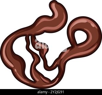 dessert chocolate drip sause cartoon vector illustration Stock Vector