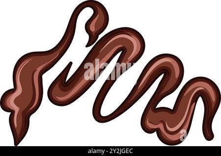 ganache chocolate drip sause cartoon vector illustration Stock Vector