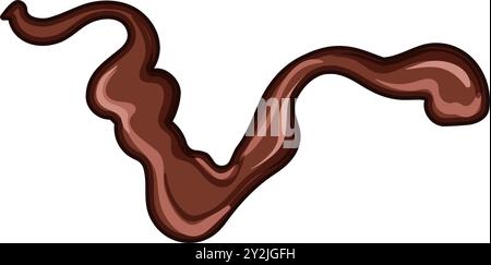 rich chocolate drip sause cartoon vector illustration Stock Vector