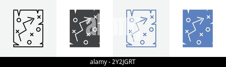 plan icon linear thin line icon graphics set black and white Stock Vector