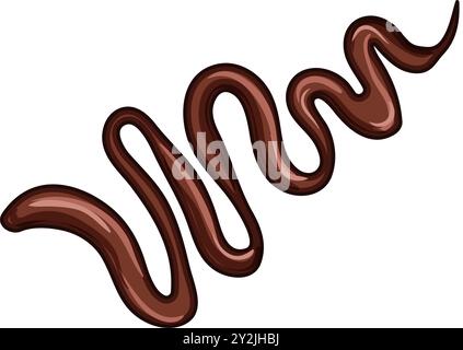 smooth chocolate drip sause cartoon vector illustration Stock Vector