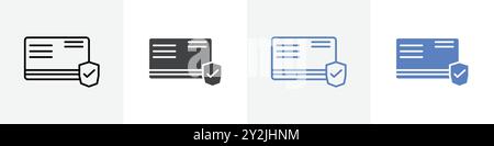 safe atm icon linear thin line icon graphics set black and white Stock Vector