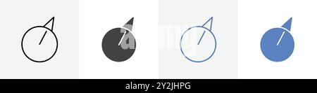 selecter icon linear thin line icon graphics set black and white Stock Vector