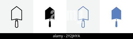 trowel icon linear thin line icon graphics set black and white Stock Vector