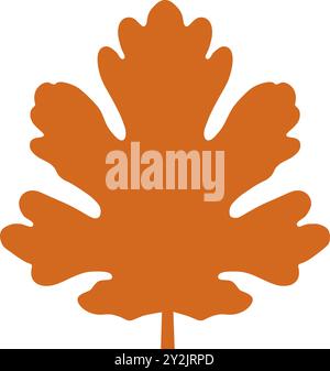 Silhouette oak leaves. Autumn oak leaf in vector style. Stock Vector