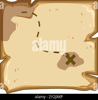 coastline nautical map cartoon vector illustration Stock Vector