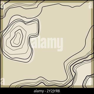 abyssal sea topogrphic cartoon vector illustration Stock Vector