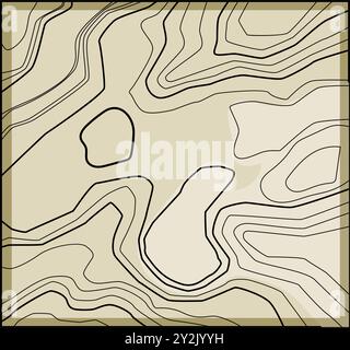 plain sea topogrphic cartoon vector illustration Stock Vector