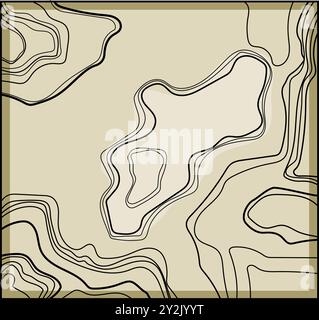 ridge sea topogrphic cartoon vector illustration Stock Vector