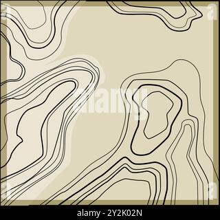 canyon sea topogrphic cartoon vector illustration Stock Vector