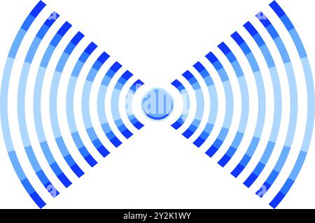 refraction wireless signal wave cartoon vector illustration Stock Vector