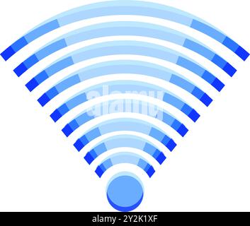 reflection wireless signal wave cartoon vector illustration Stock Vector