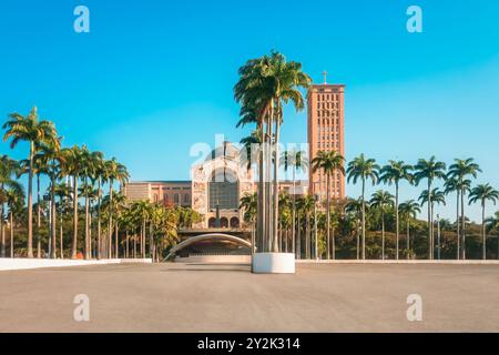 Aparecida National Sanctuary - Shrine of Our Lady the Appeared in Aparecida do Norte city, Sao Paulo state, Brazil - Religious tourism concept. Stock Photo