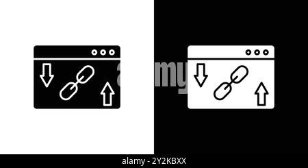 Backlink icon linear logo mark set collection in black and white for web Stock Vector