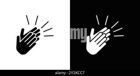 Clapping hand icon linear logo mark set collection in black and white for web Stock Vector