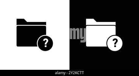 Folder with questionmark icon linear logo mark set collection in black and white for web Stock Vector